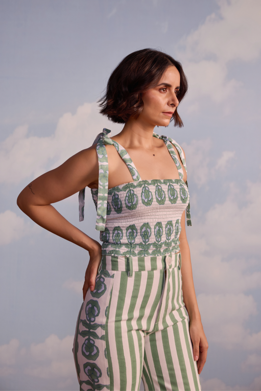 Daisy Tube Top in Pansy Print
