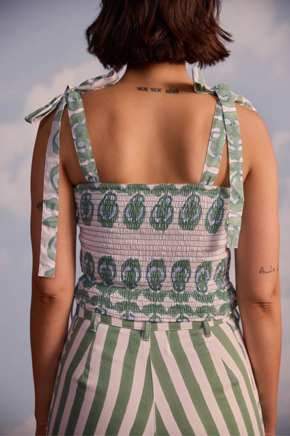 Daisy Tube Top in Pansy Print