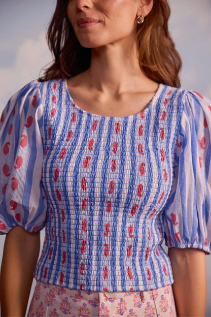 Amelia Top in RIbbon Print