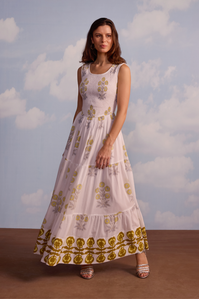 Cecilia Dress in Marigold Print