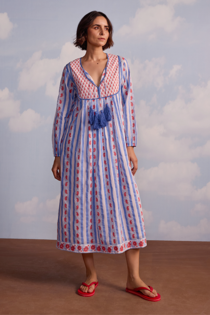 Kitty Dress in Ribbon Print