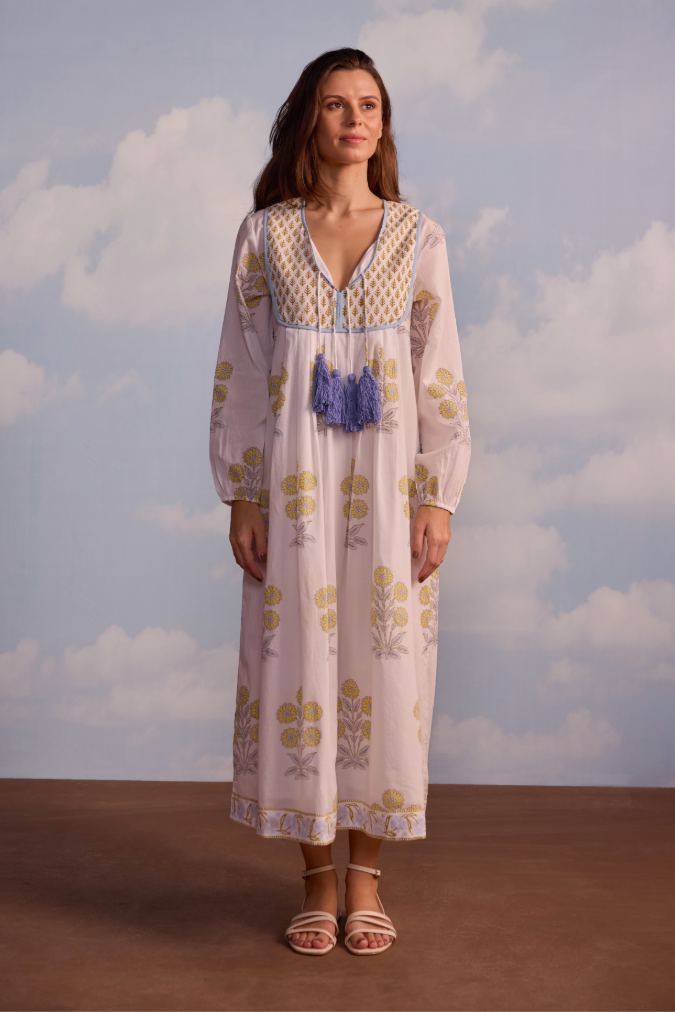 Kitty Dress in Marigold Print