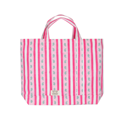 Oversised Tote in Ribbon Print