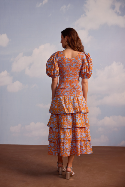 Long Veda Skirt in Nila Print