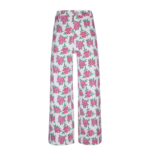 Disco Pants in English Rose Print
