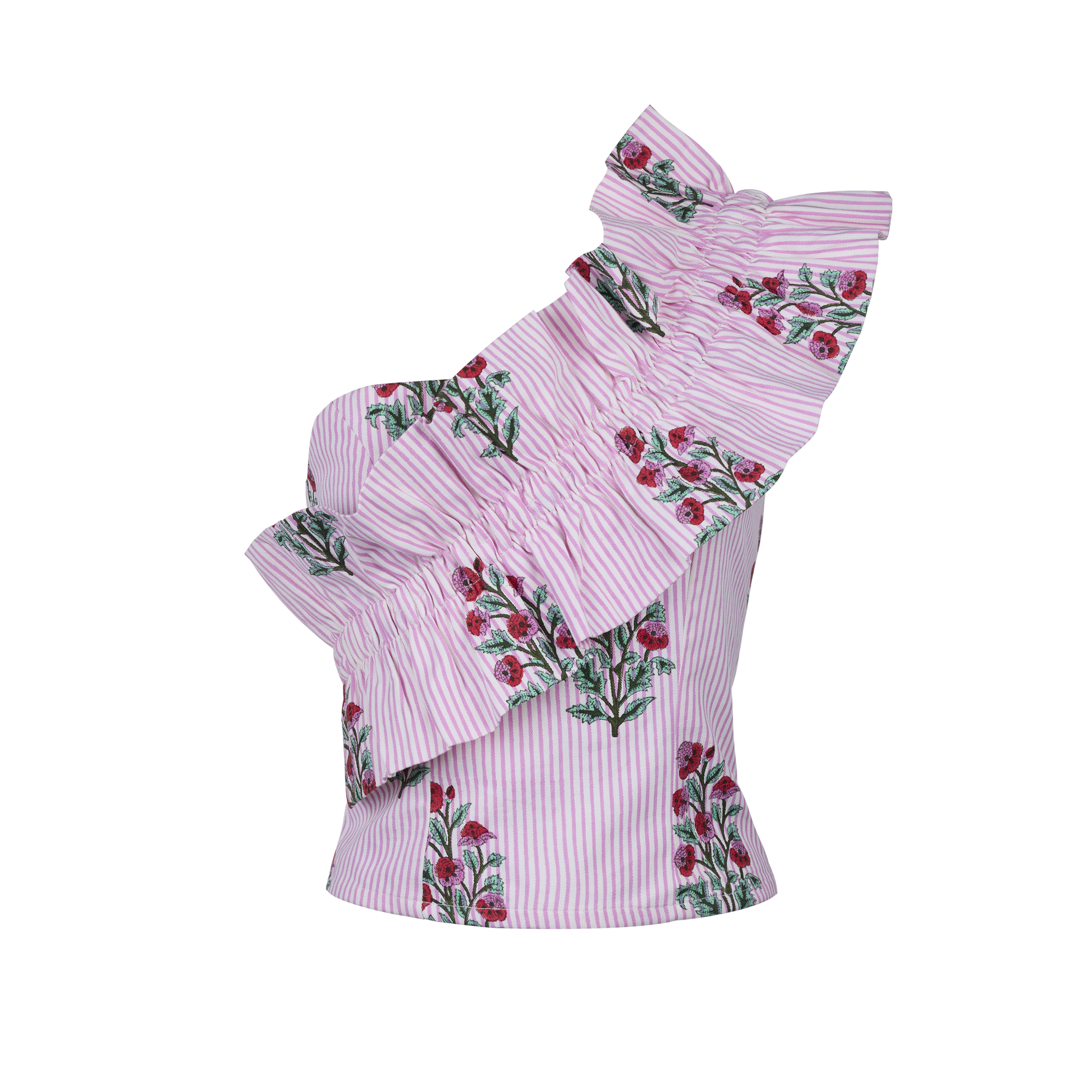 Zola Top in Aneeza on Thin Stripe