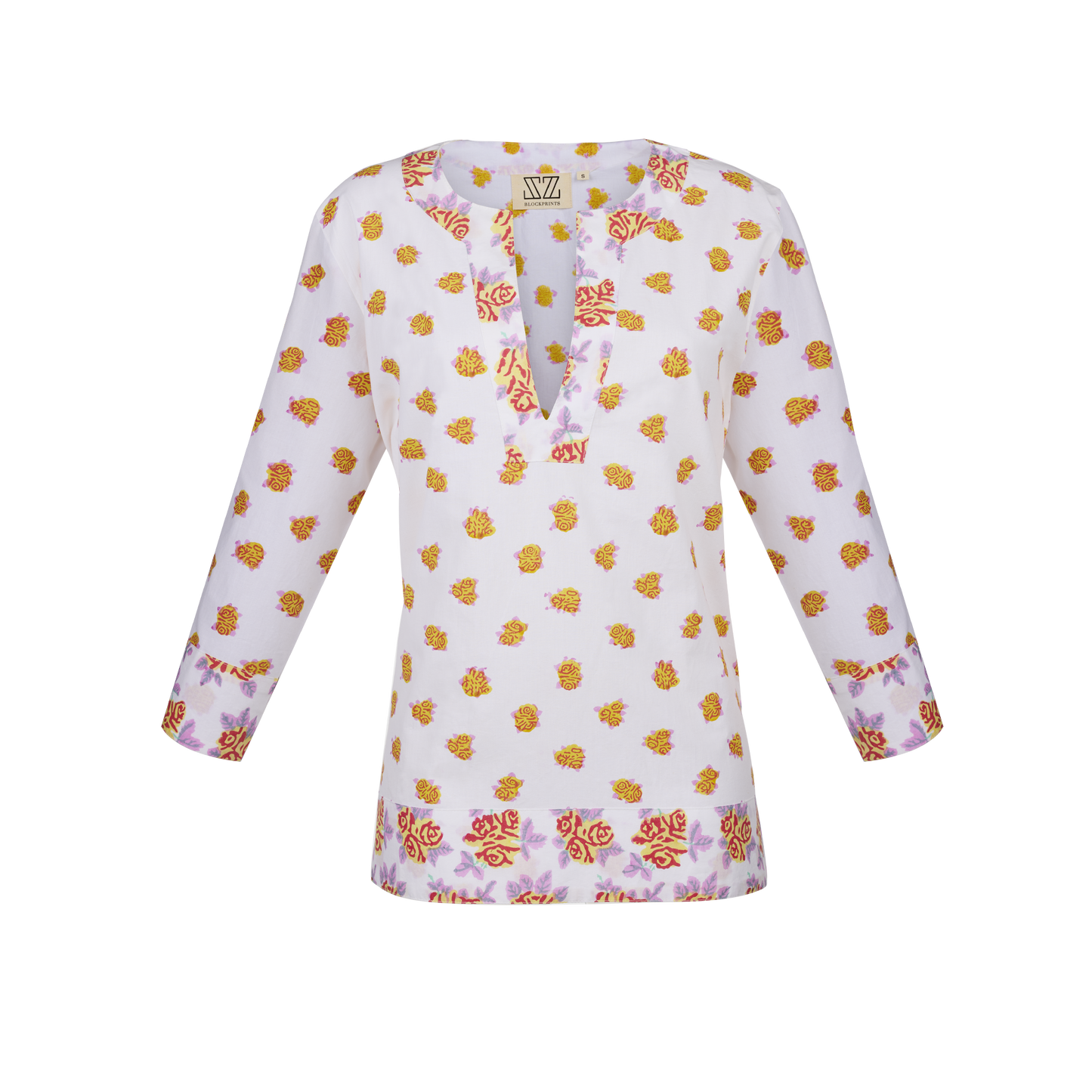 Joan Tunic in English Rose Print