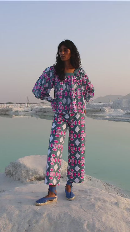 Final Sale: Disco Pants in Button Print