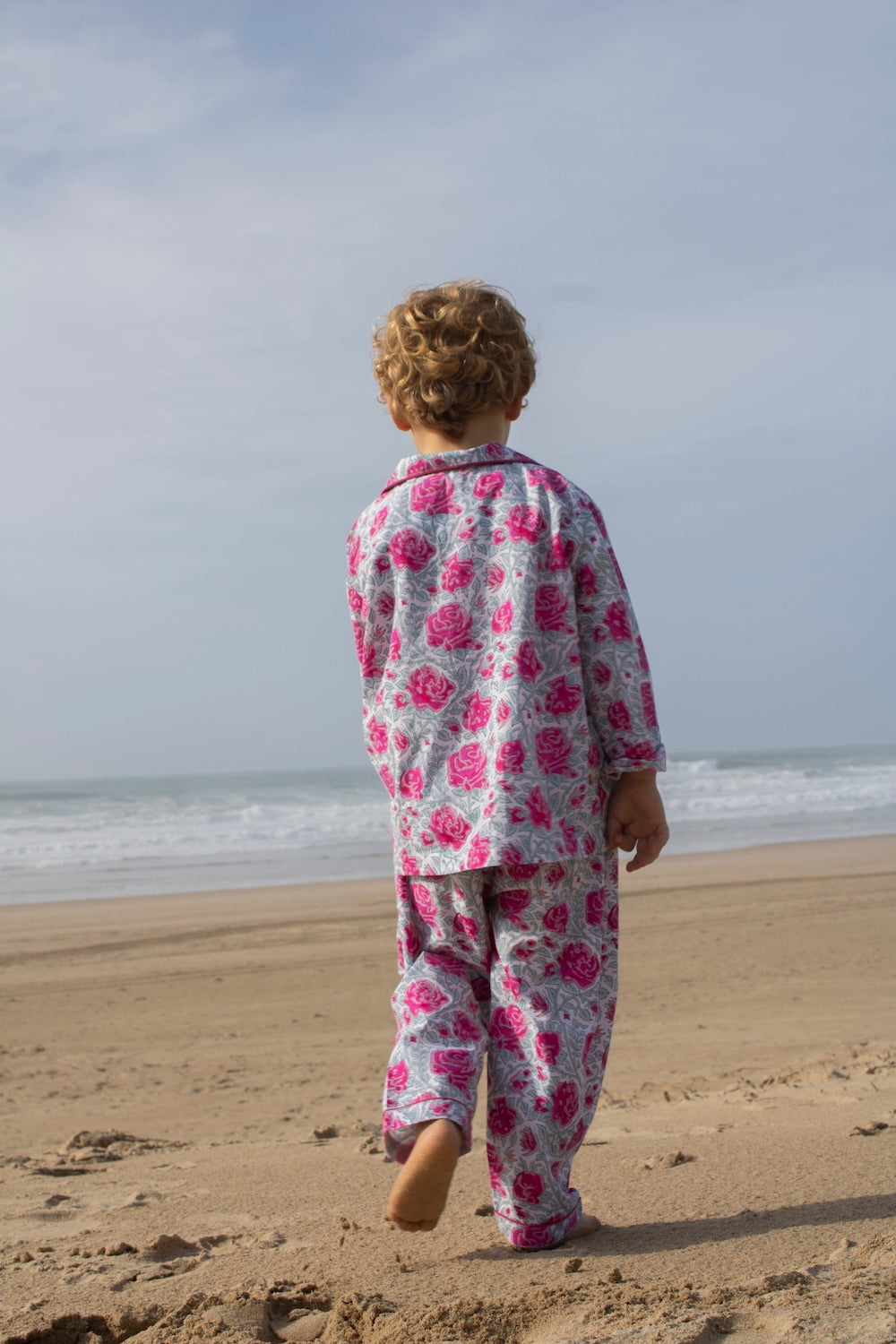 Kids Pajama Set in Rose Print
