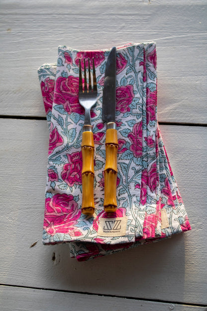 Napkin Set in Rose Print