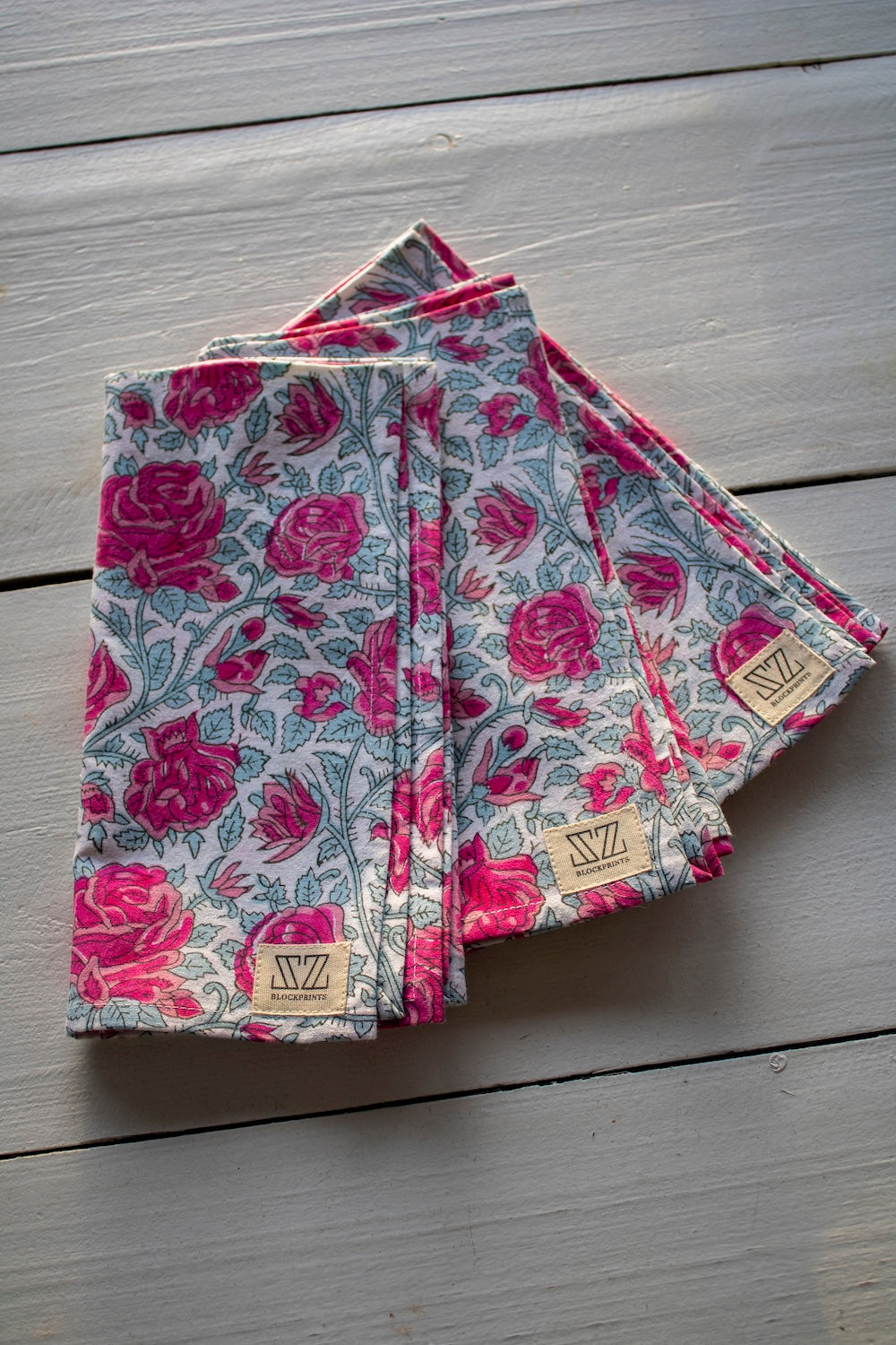 Napkin Set in Rose Print