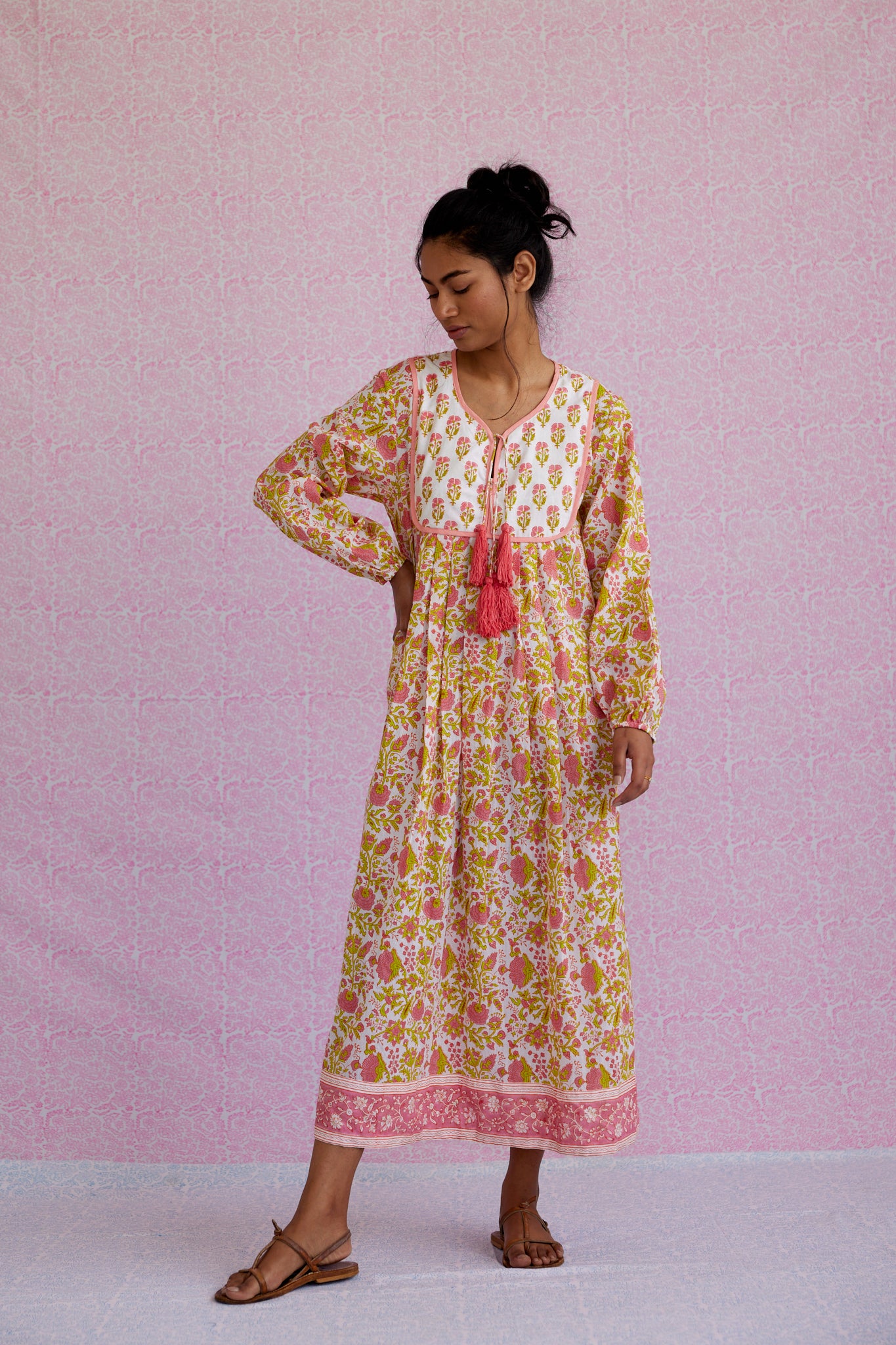 Final Sale: Kitty Dress in Soft Rose & Citron