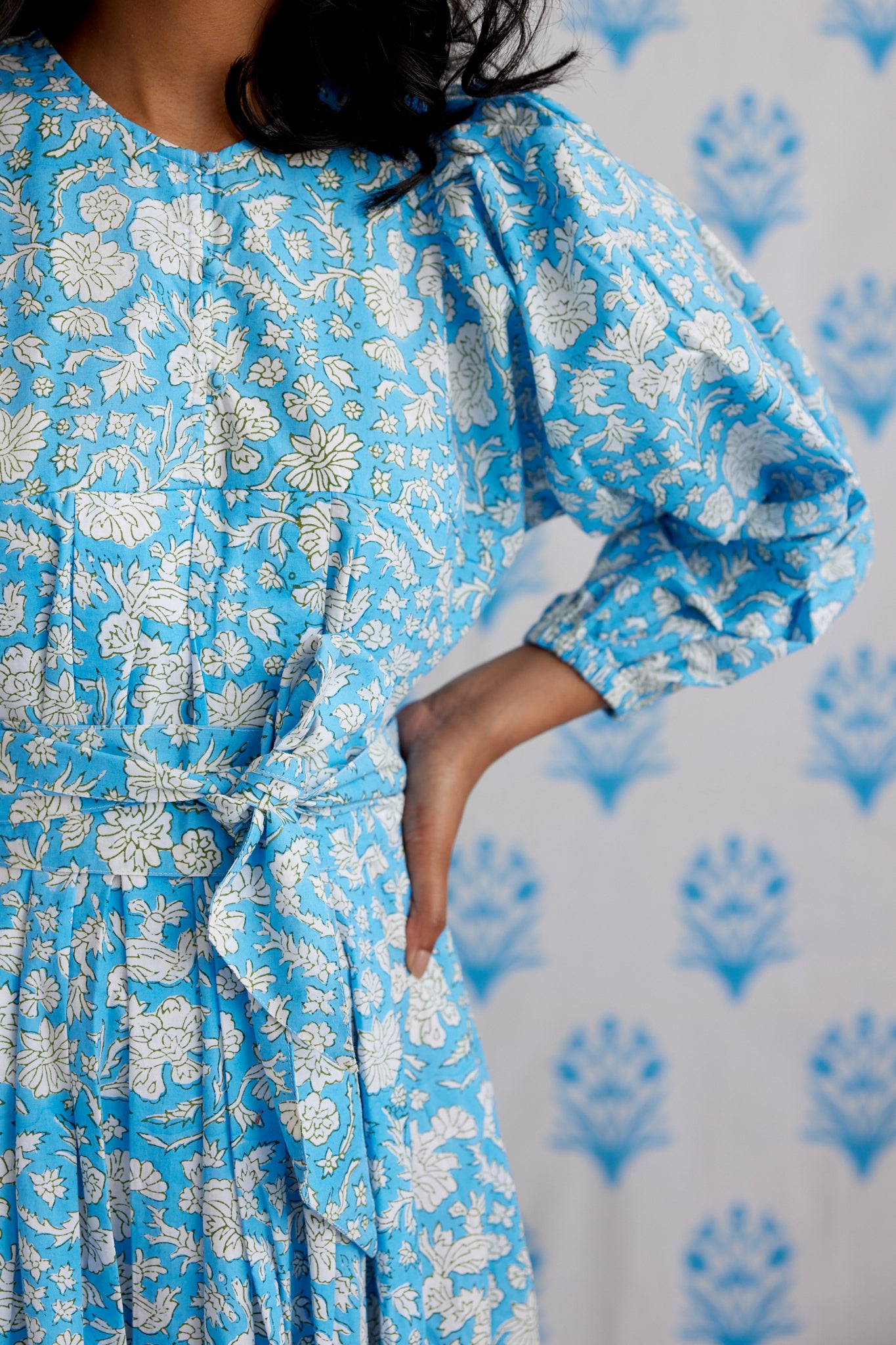 Blue china cheap dress