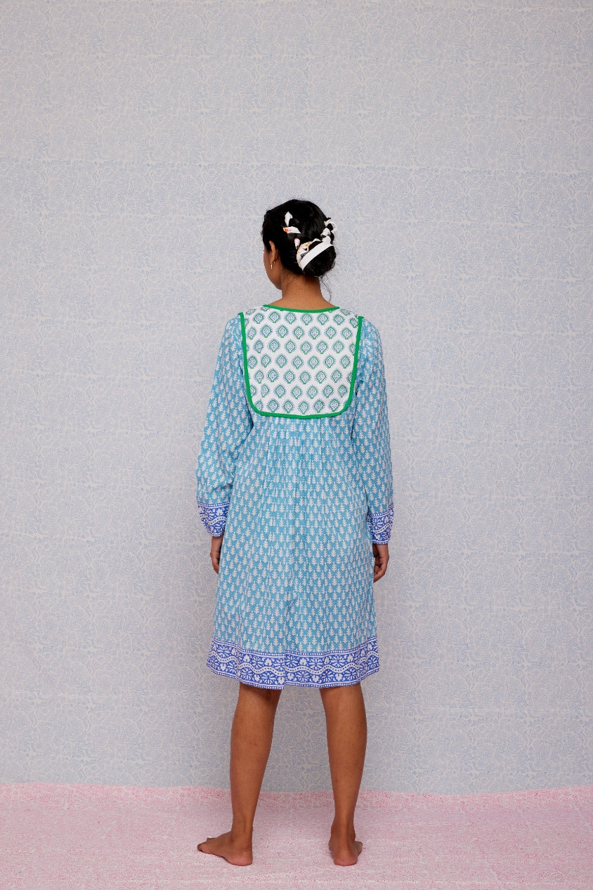 Jaipur Dress in Cornflower Blue