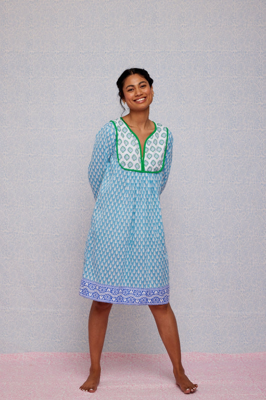 Jaipur Dress in Cornflower Blue